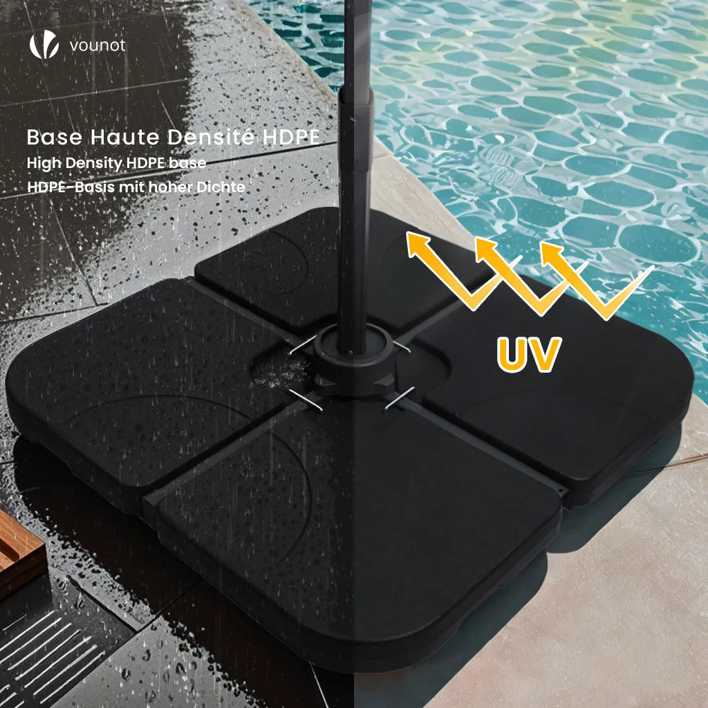Vounot Zavorre Ombrellone HDPE Set 4 da 60L Nere Antivento
