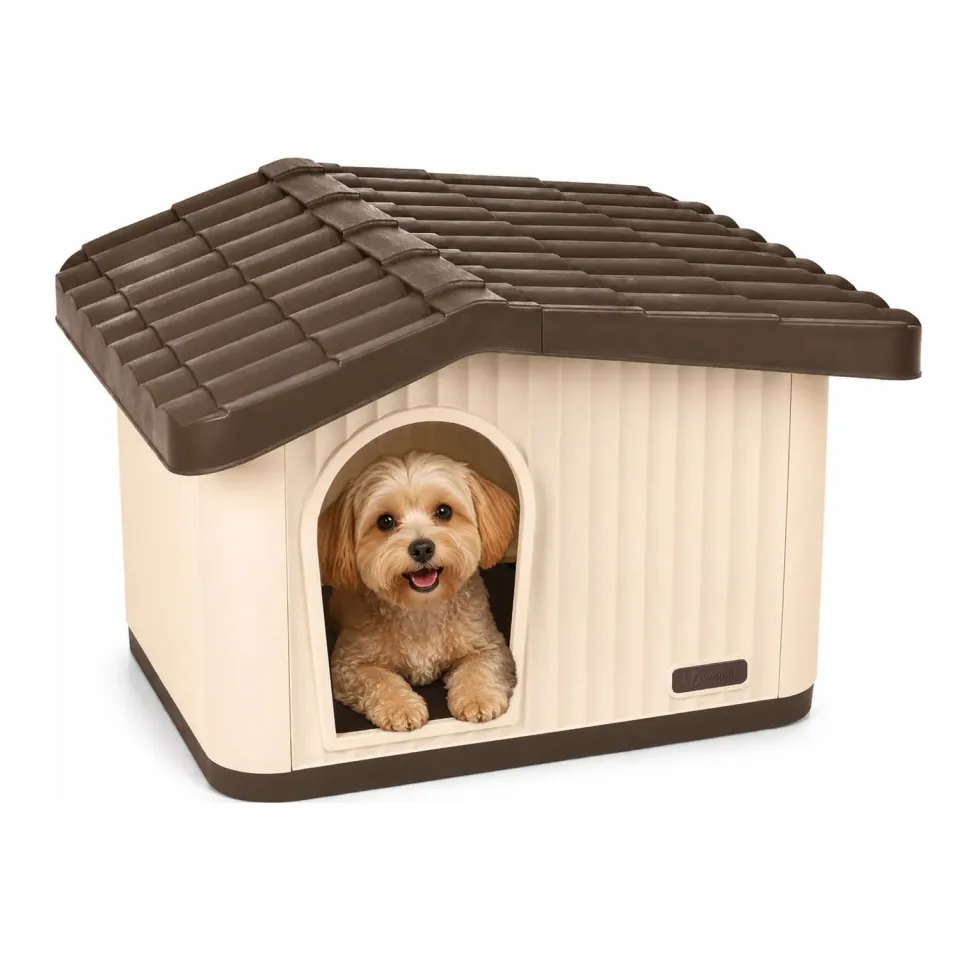 VOUNOT Cuccia plastica beige 60x51x41 cm cani gatti interno esterno