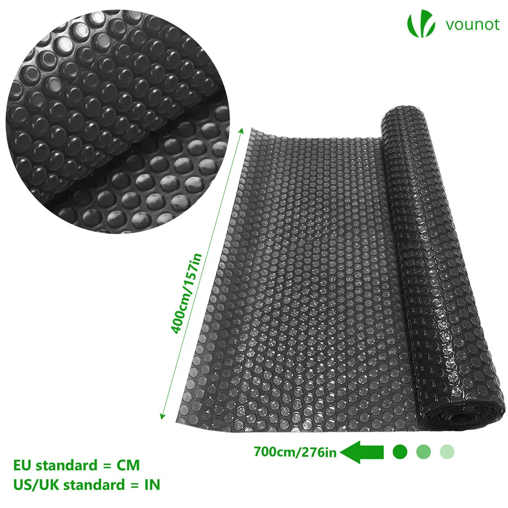 Vounot Telo Piscina a Bolle 700x400cm Nero 120 Micron Ritagliabile