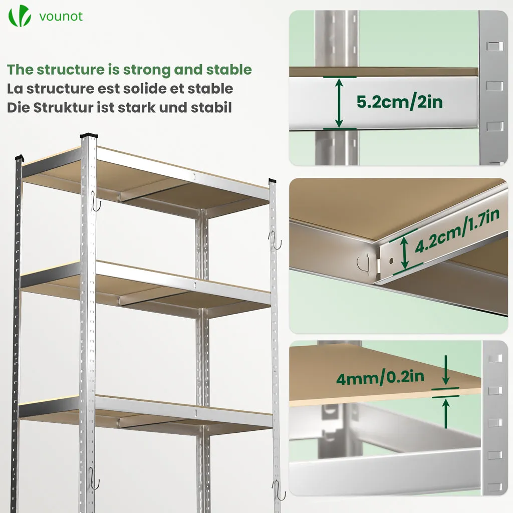 VOUNOT Scaffali metallo 90x40x180 5 ripiani 2 pezzi