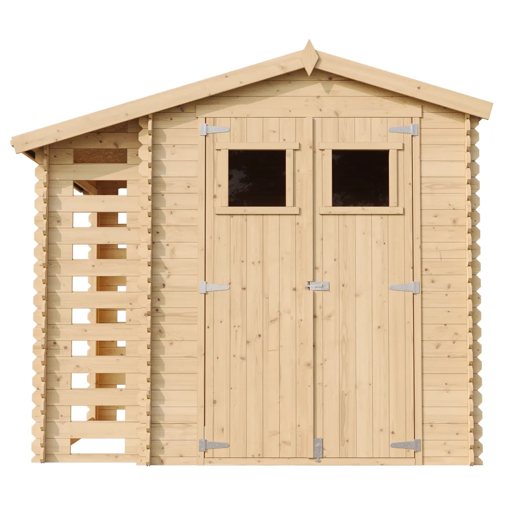 Timbela M386 casetta legno 256x200 cm 5 m2 porte larghe