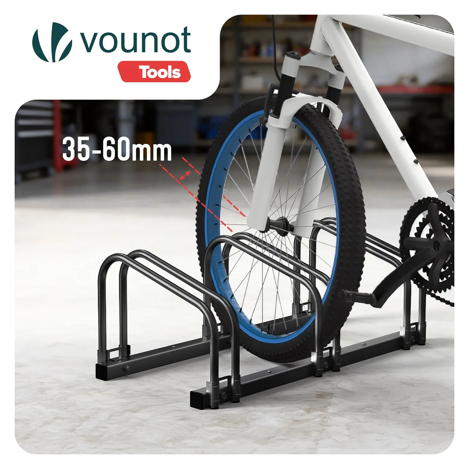 VOUNOT rastrelliera bici 3 posti nero da terra e muro