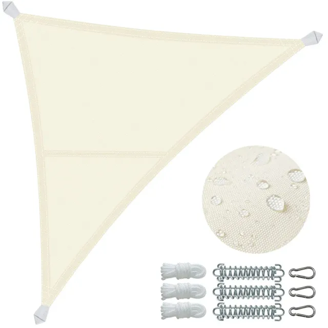 Vounot Vela Ombreggiante Triangolare 3x3x3m Beige Impermeabile