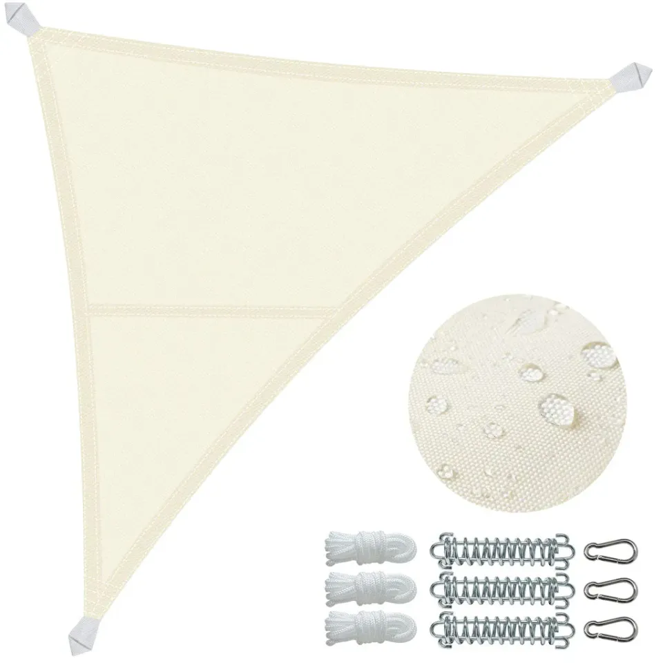 Vounot Vela Ombreggiante Triangolare 3x3x3m Beige Impermeabile