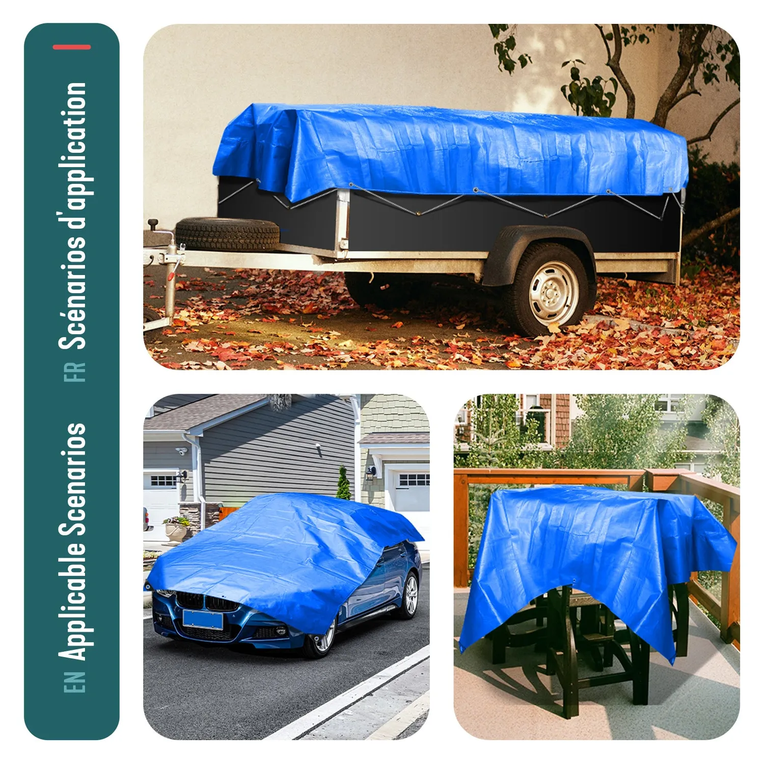 Vounot Telone Impermeabile 4x6m Blu 240g Occhiellato