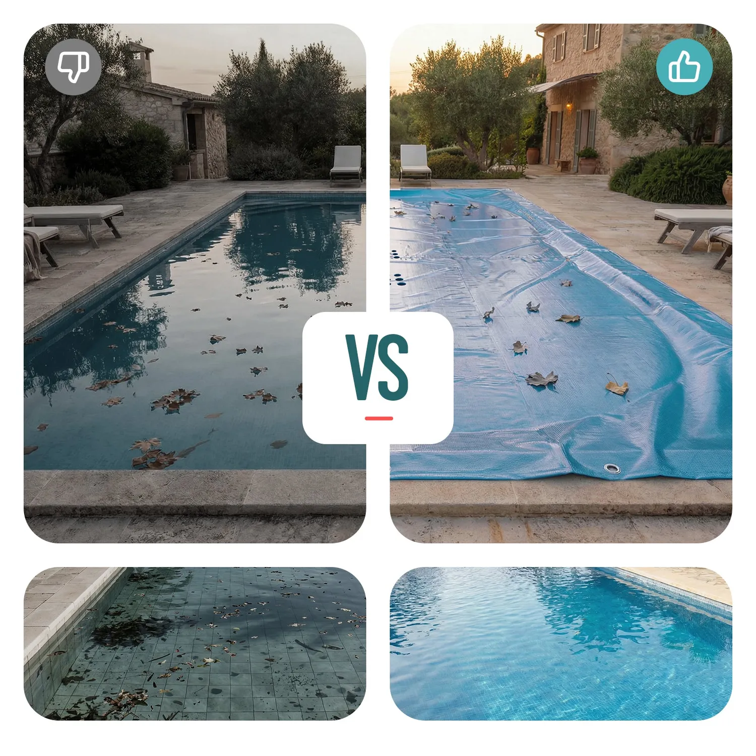VOUNOT Telo piscina rettangolare PE 160g 8x14m blu
