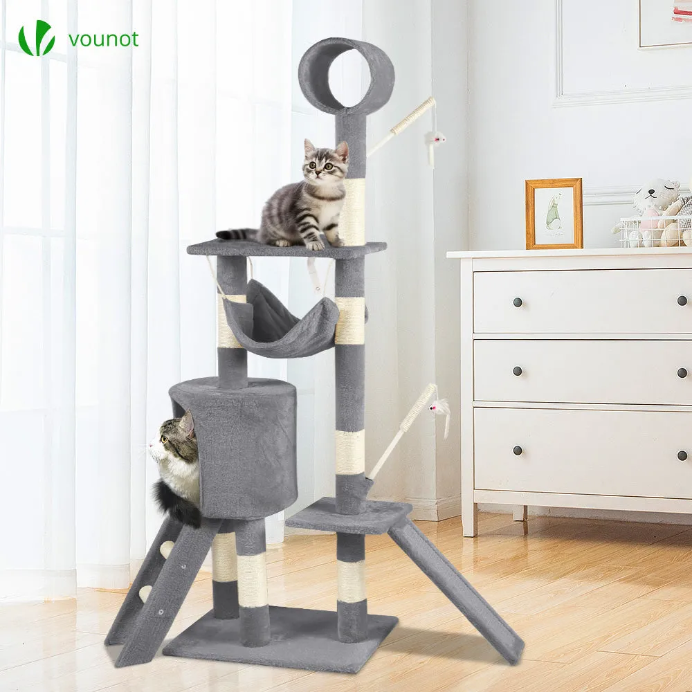Vounot albero tiragraffi gatto 154 cm grigio cuccia XXL