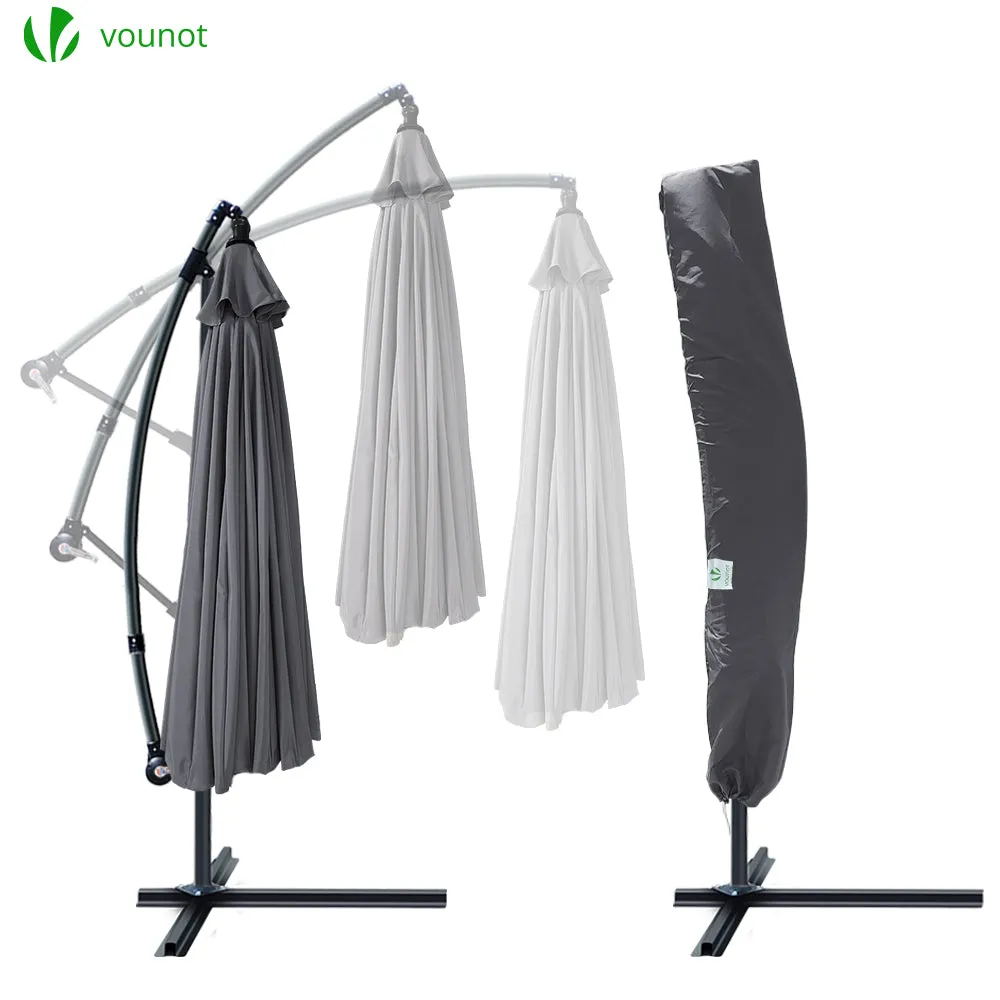 Vounot ombrellone decentrato 3 m grigio