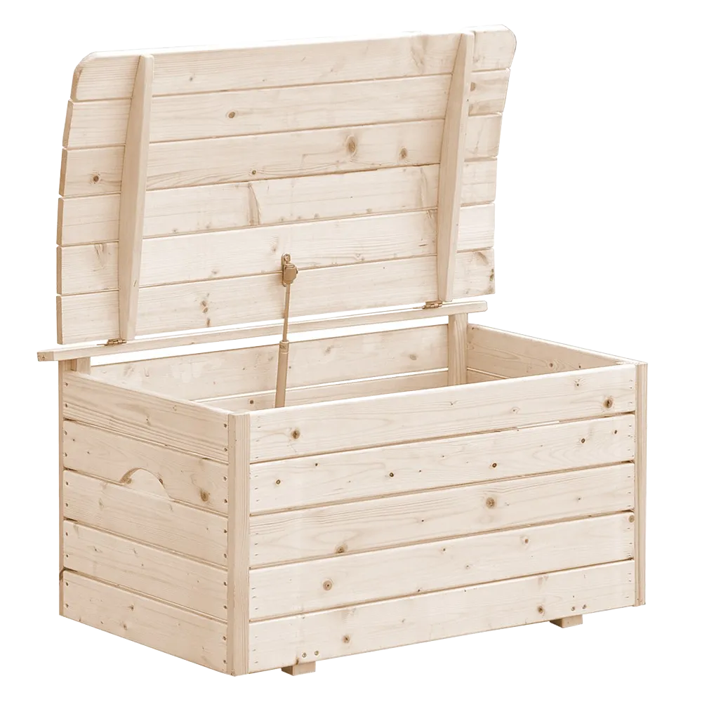 Timbela M034-1 baule legno bambini con coperchio
