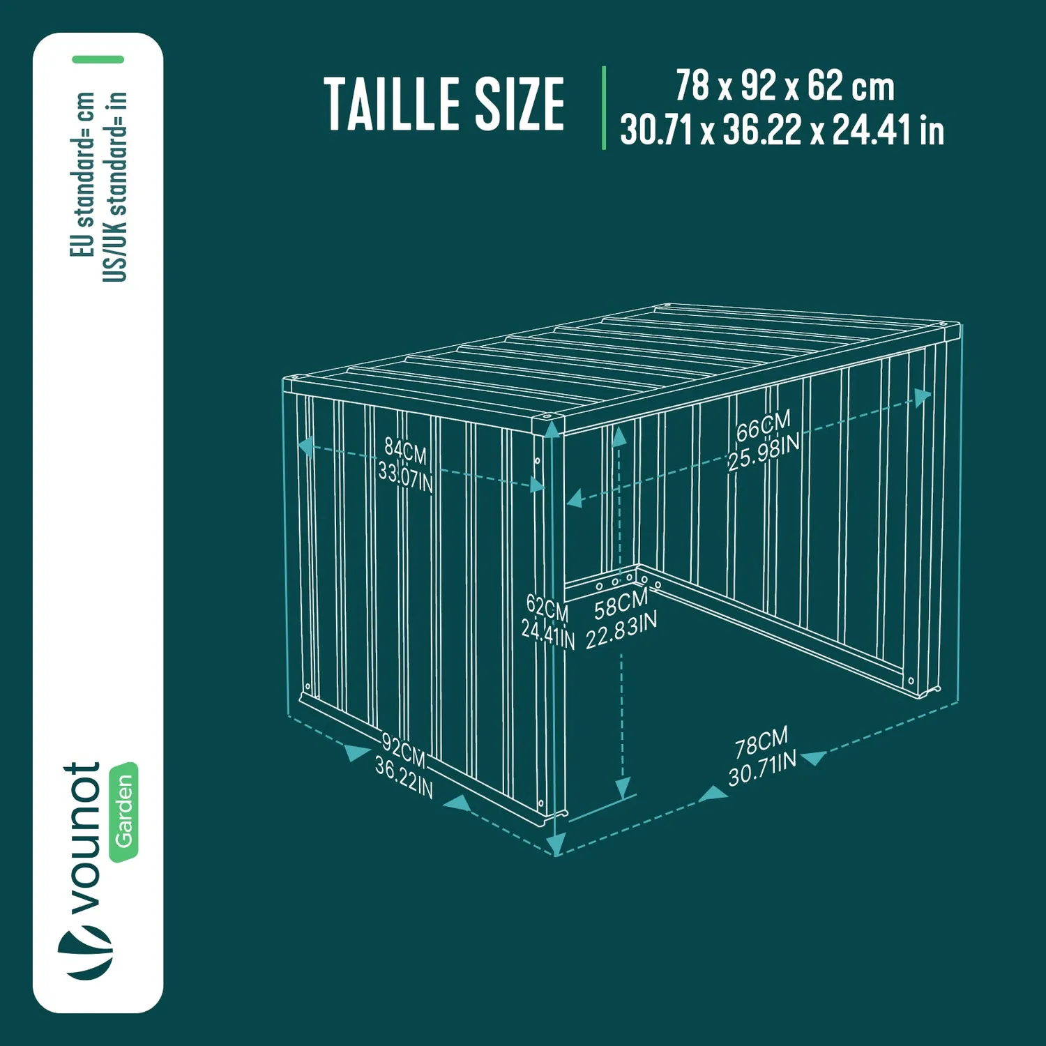 VOUNOT Garage Robot Tagliaerba 78x92x62 cm Verde Metallo