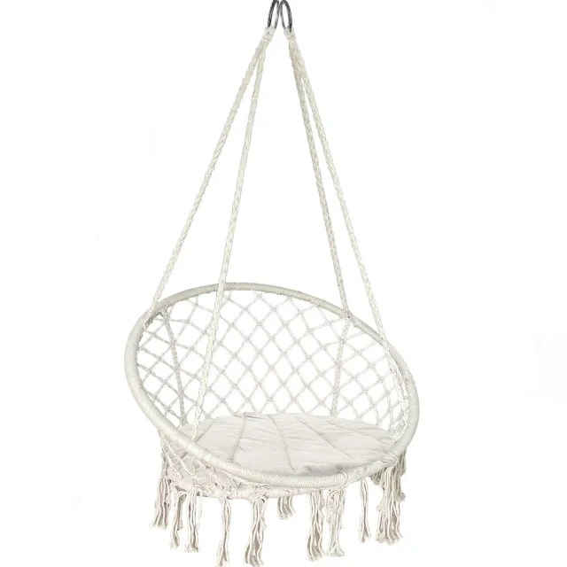 Vounot Poltrona Sospesa con Cuscino Rotondo Beige