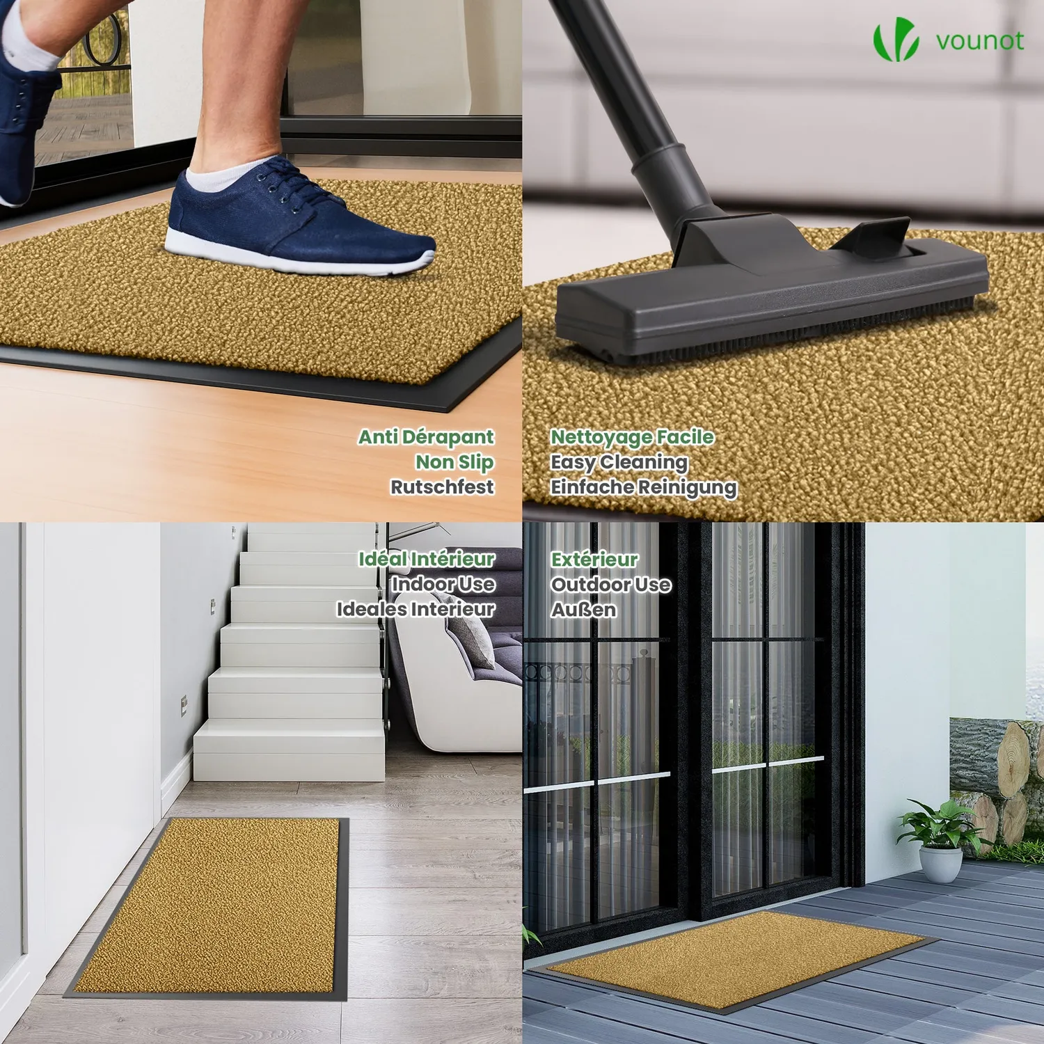 VOUNOT Zerbino Ingresso 90x150cm Beige Antiscivolo