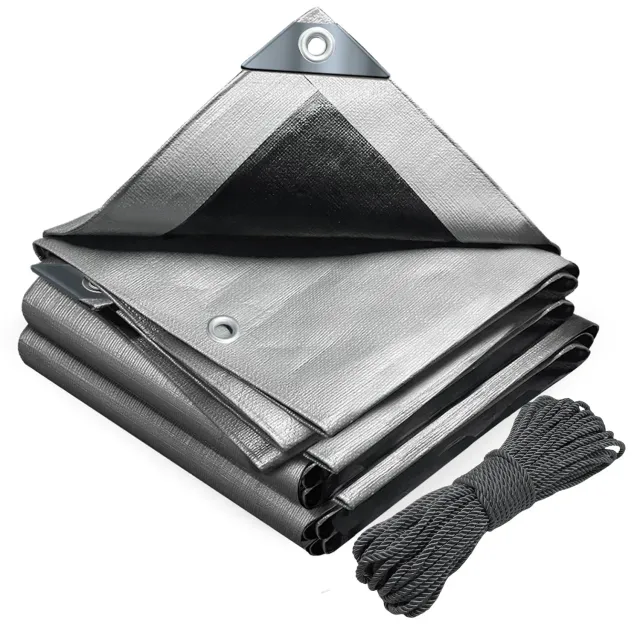 Vounot Telone Impermeabile 4x8m Grigio Nero 180g/m2