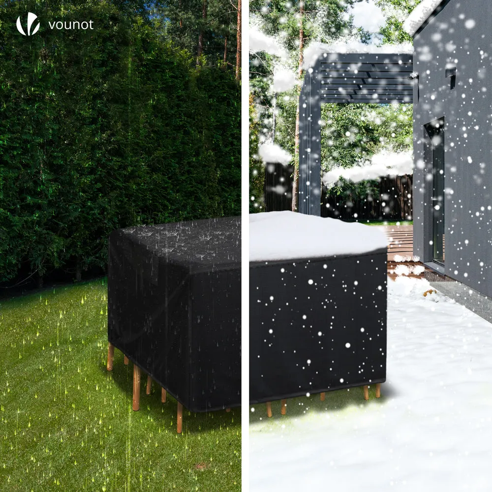 VOUNOT Telo Copertura Giardino Nero 135x135x73cm 420D