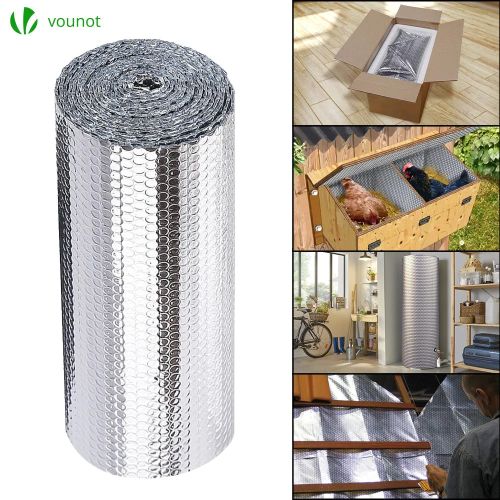 Vounot isolante termico a bolle alluminio 1,22x20m riflettente