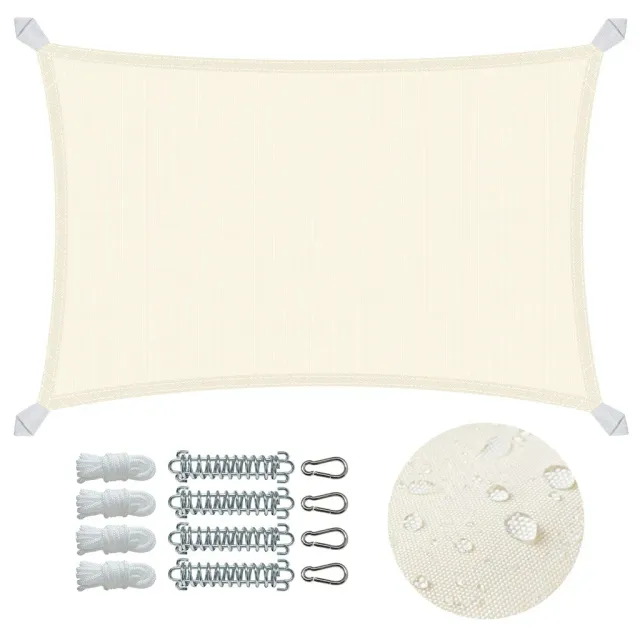 VOUNOT Vela Ombreggiante Rettangolare 3x2 m Beige Impermeabile