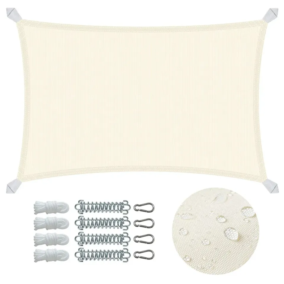 VOUNOT Vela Ombreggiante Rettangolare 3x2 m Beige Impermeabile