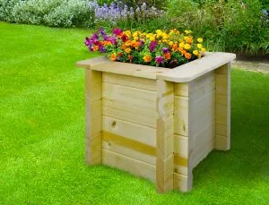 Timbela M610 fioriera in legno 38x38 cm H35 naturale