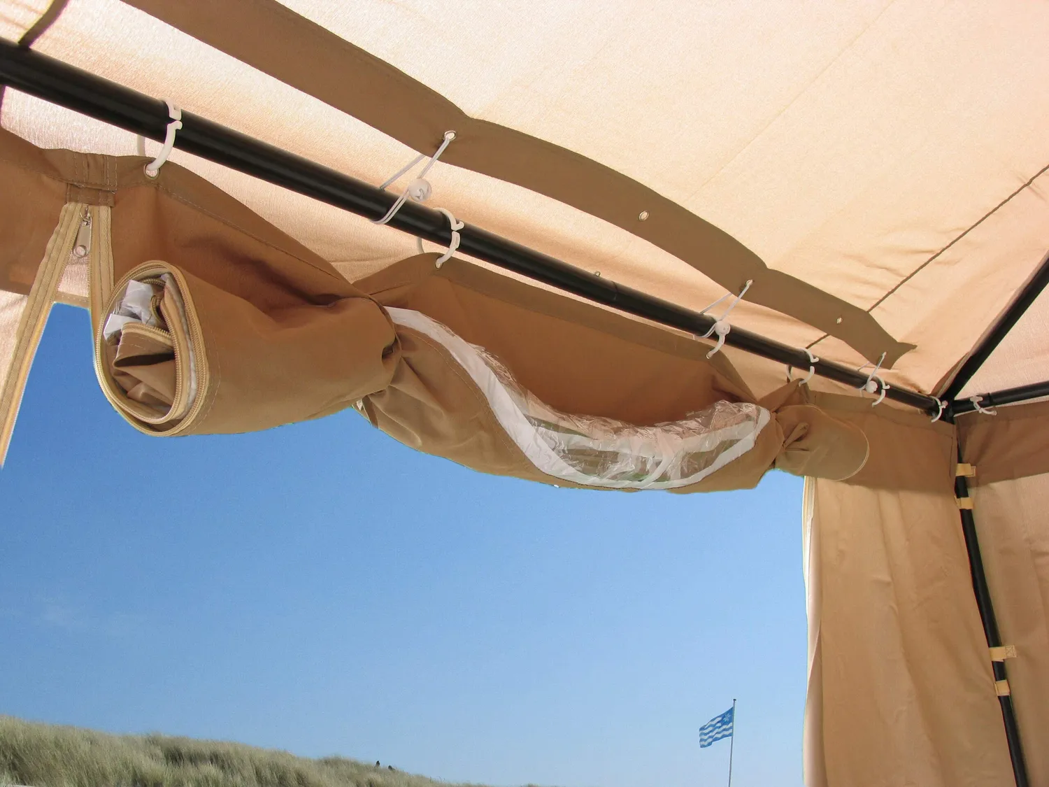 Quick Star Sahara 2 pareti laterali gazebo 3x3 m sabbia finestra