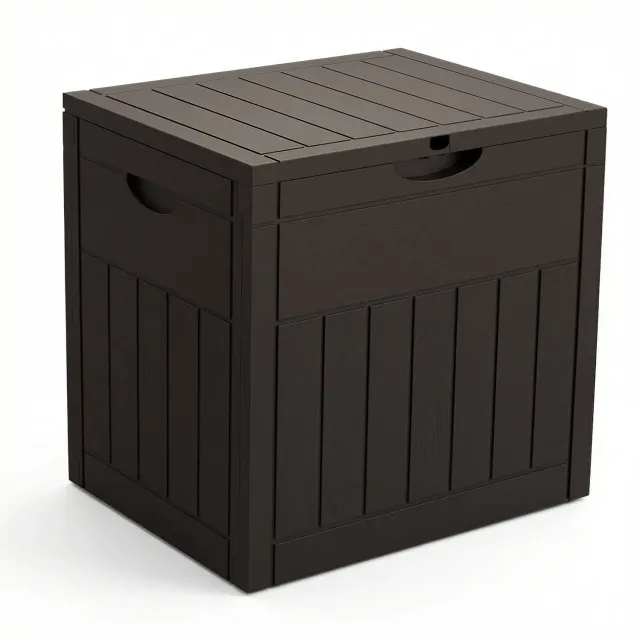 VOUNOT baule esterno 126L effetto legno marrone 56x43x53 cm