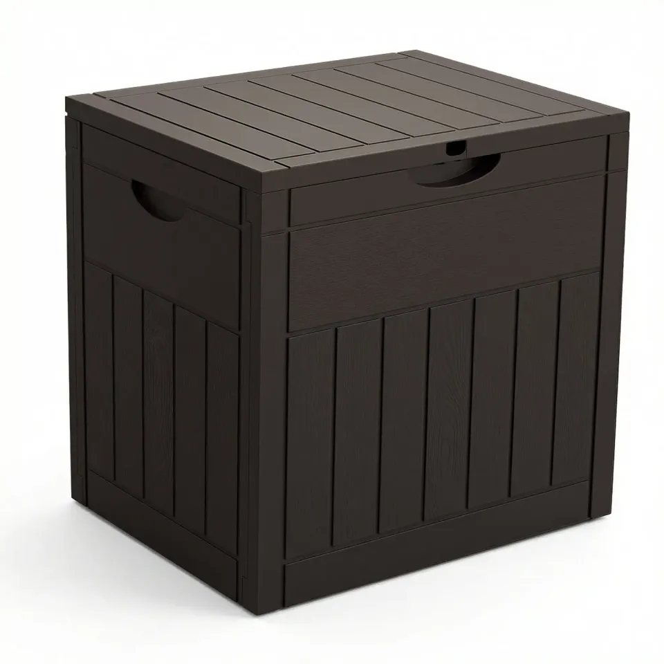 VOUNOT baule esterno 126L effetto legno marrone 56x43x53 cm