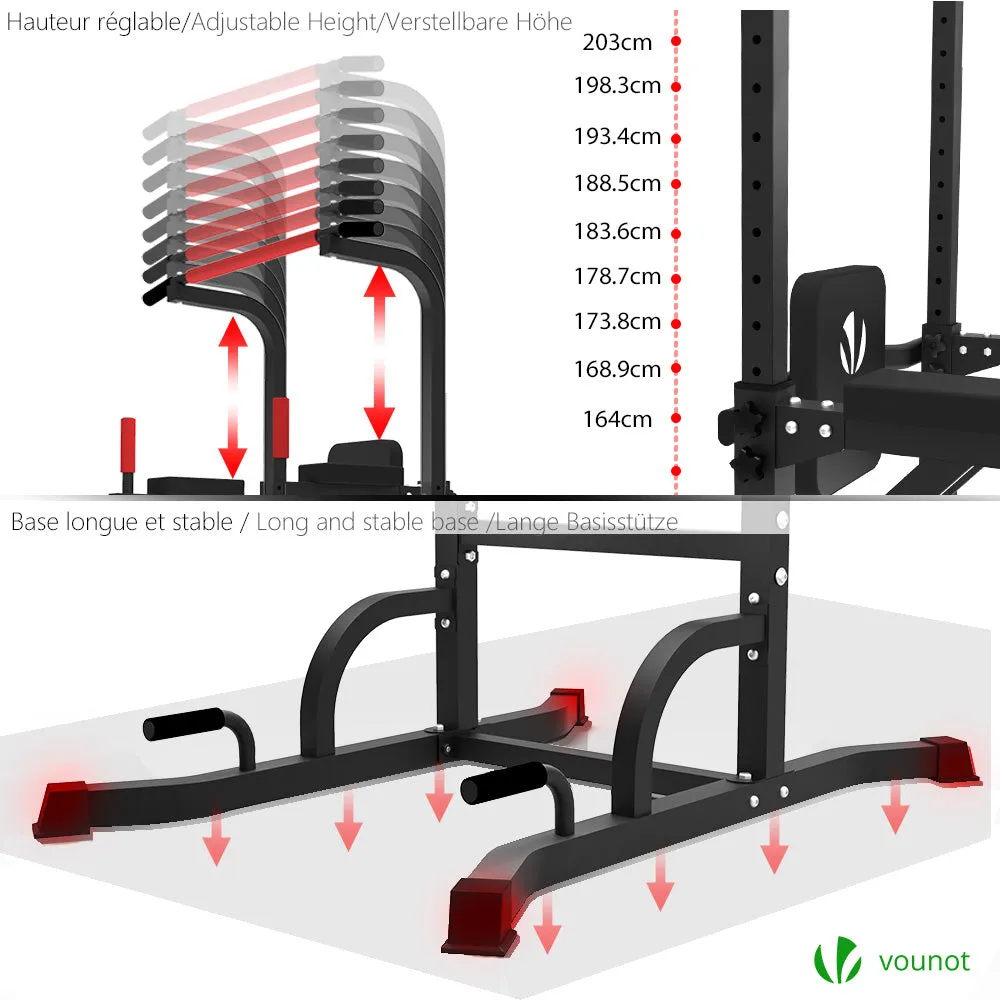 VOUNOT Torre Multifunzione stazione fitness 164-203cm 120kg