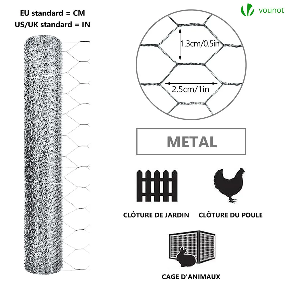Vounot Rete Pollaio Zincata 13 mm 1x50 m Esagonale