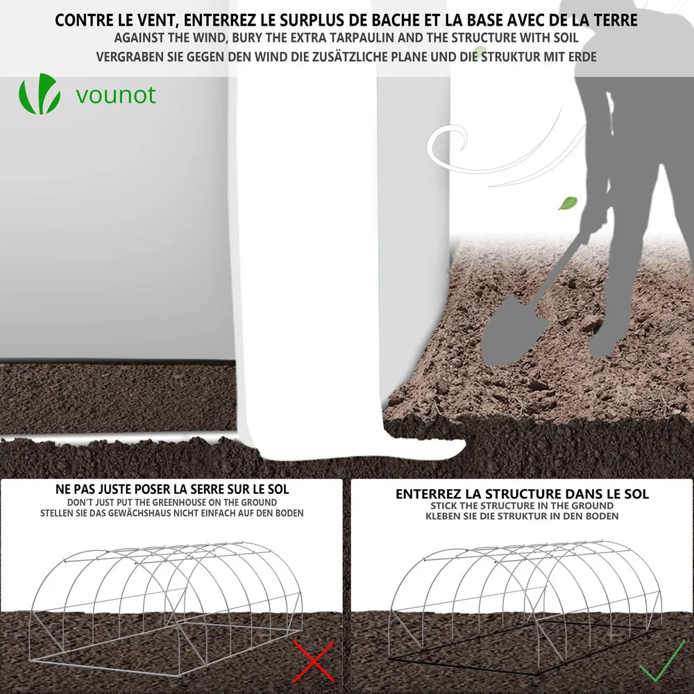 VOUNOT Serra tunnel 18 mq 3x6x2 m con porte laterali