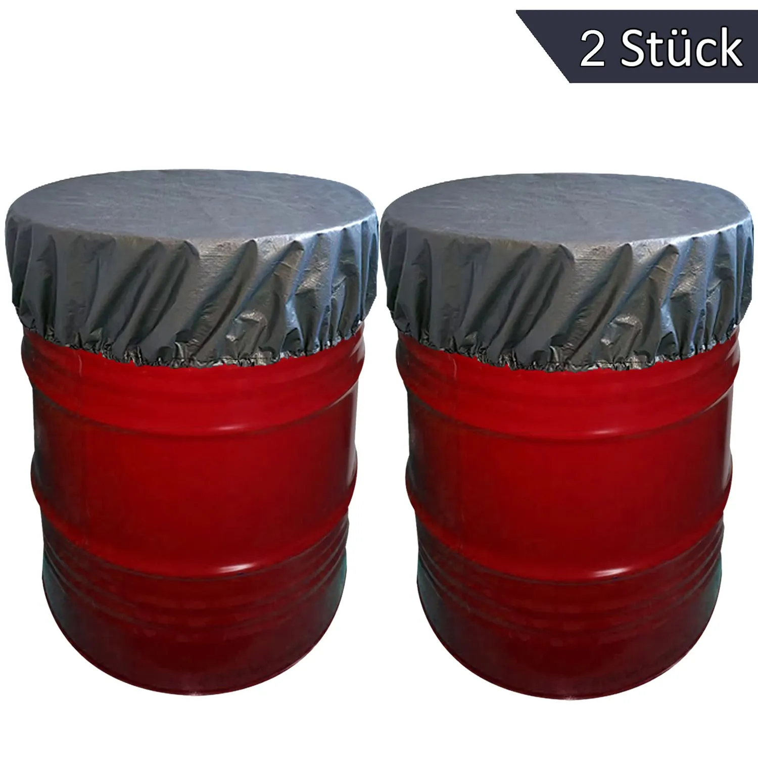 Quick Star Telo coprifusto 200L 60cm grigio polietilene 2 pezzi
