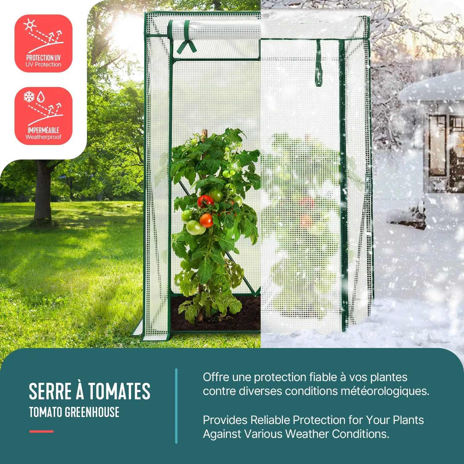 Vounot Serra da Giardino 100x50x150 cm bianca telo PE