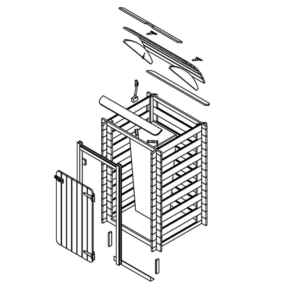 Timbela M606 box legno per bidoni 97x97 cm 1 m²