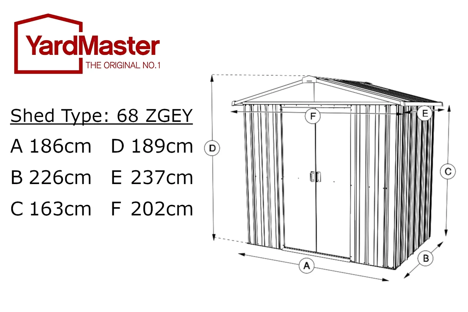 Yardmaster Store-All Apex 6x8 casetta metallo argento