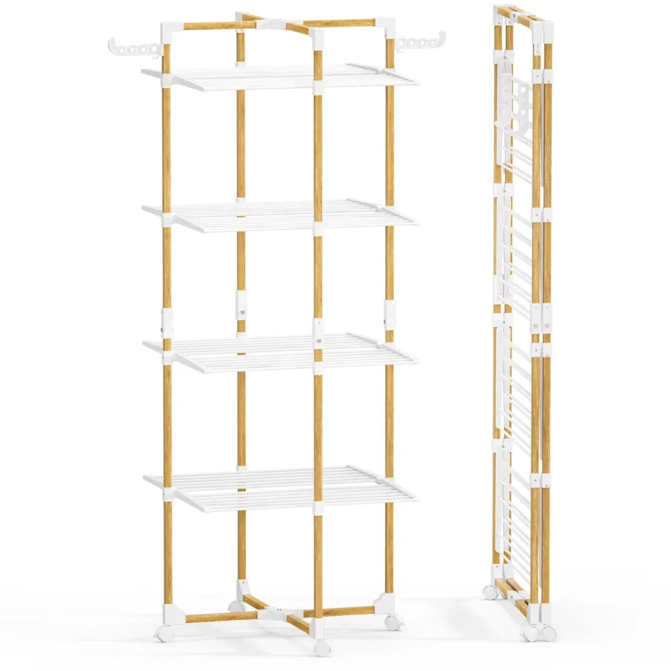 VOUNOT Stendibiancheria Verticale Torre 4 Livelli Bianco