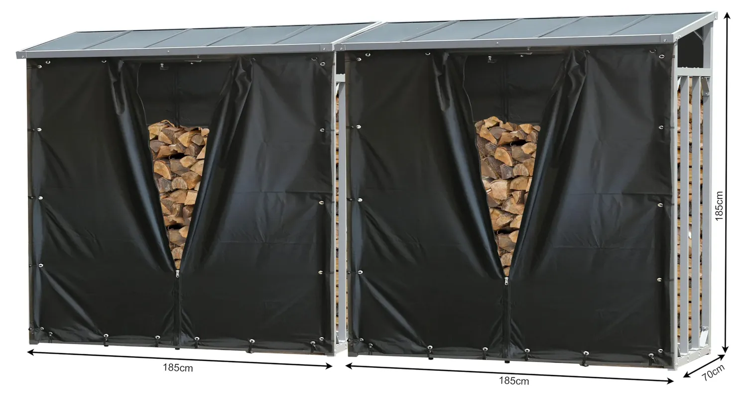Quick Star scaffale legna 185x70x185 cm 2 pezzi con teli neri