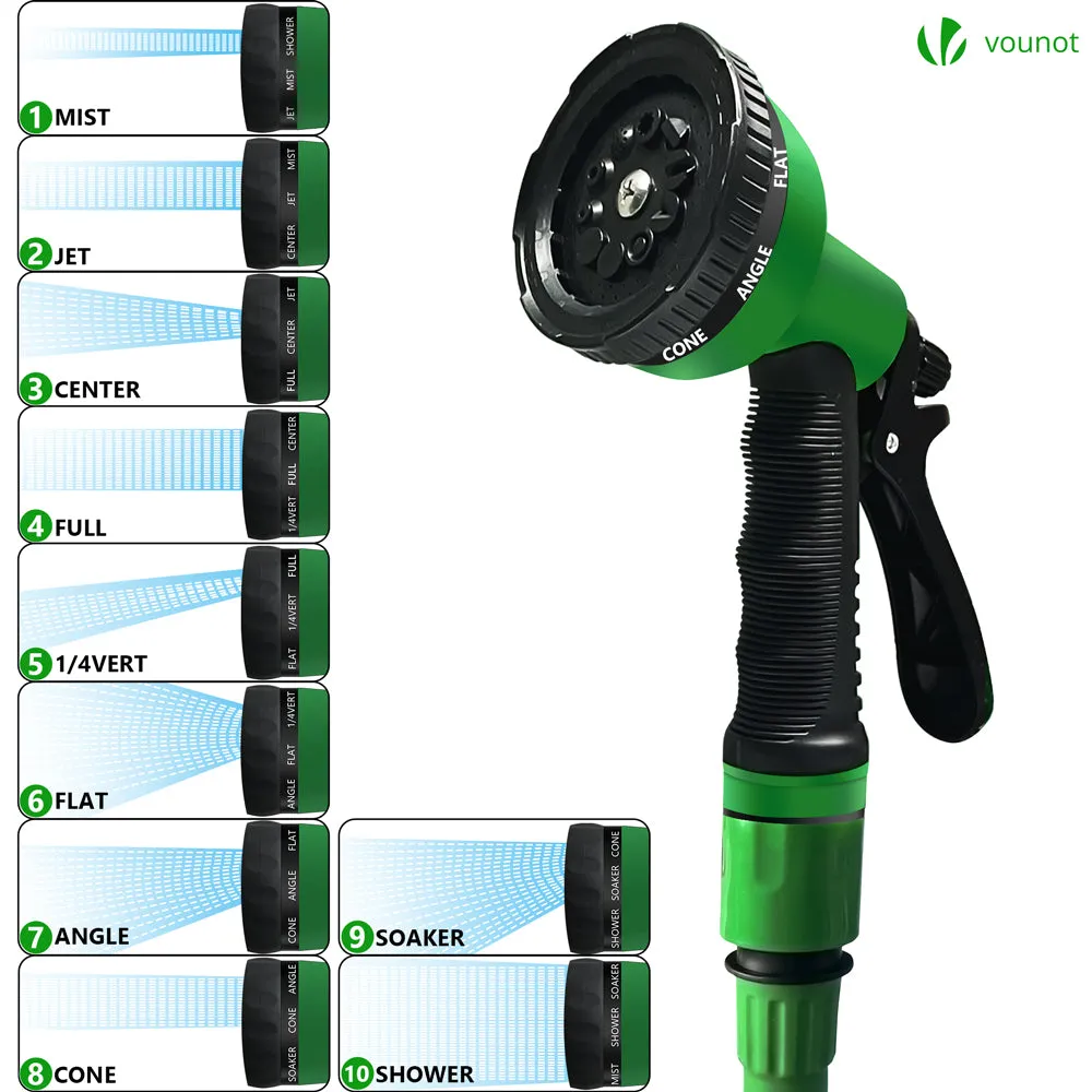 Vounot tubo giardino estensibile 15 m verde 10 getti