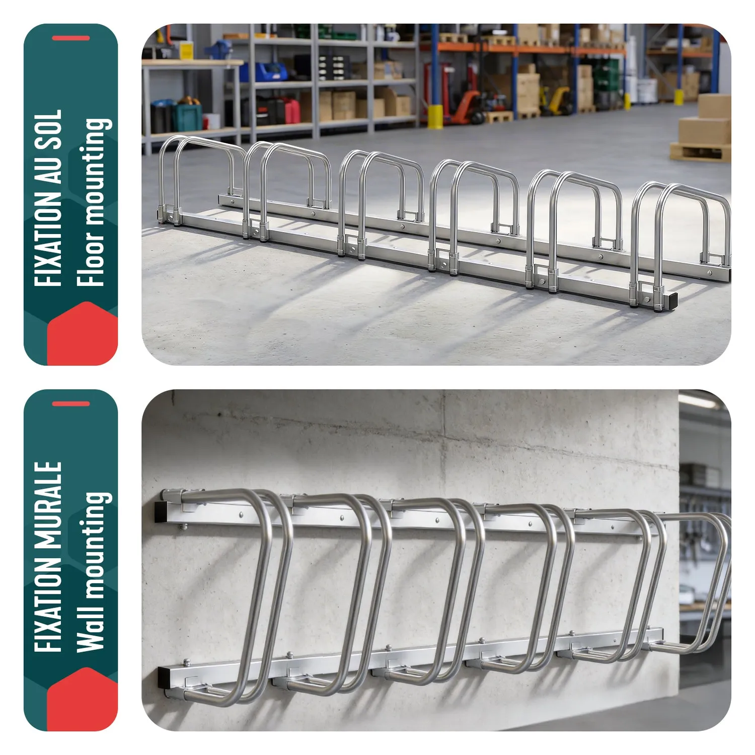 Vounot rastrelliera bici 6 posti portabici 160 cm metallo