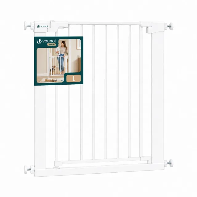Vounot Cancello Sicurezza Bambini 75-82cm Bianco Metallo
