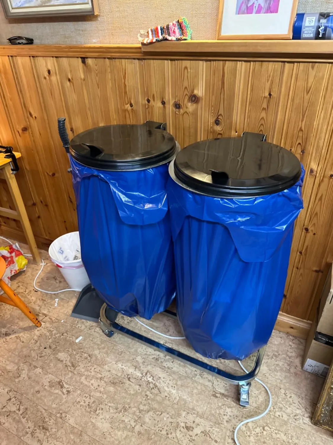 QUICK STAR Portasacco Doppio 120L Zincato con Ruote