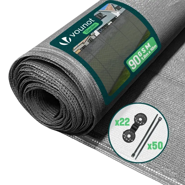 Vounot telo frangivista 1,8x10 m grigio 90 g/m2 HDPE