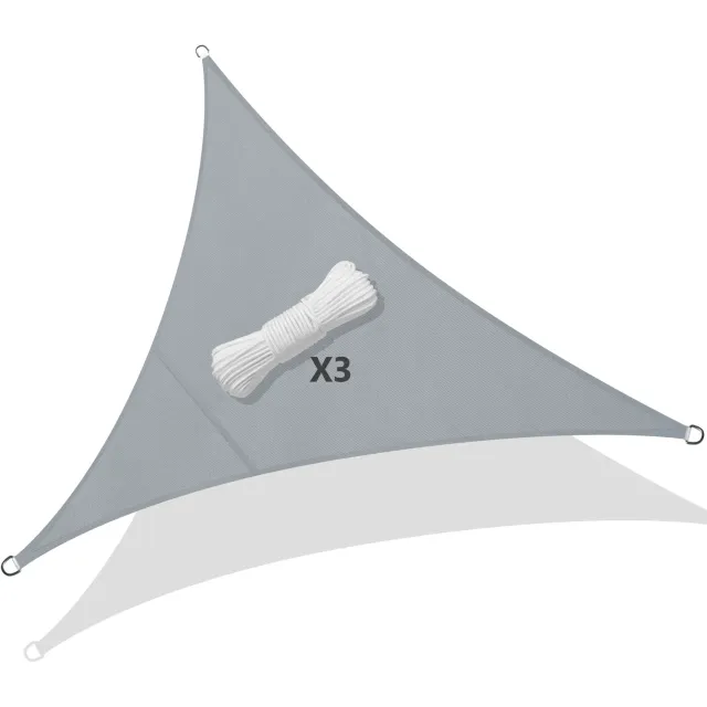 Vounot Vela Ombreggiante Triangolare 3x3x3m Grigia Impermeabile