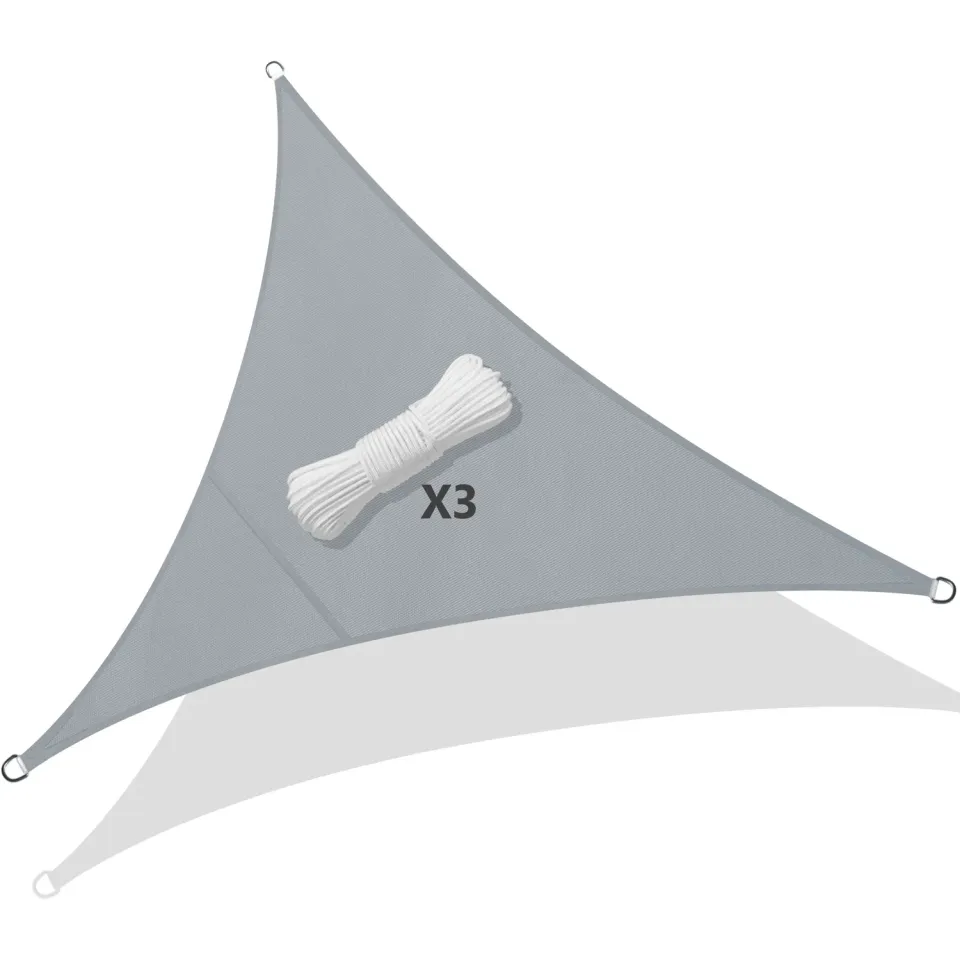 Vounot Vela Ombreggiante Triangolare 3x3x3m Grigia Impermeabile