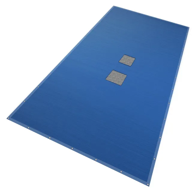 VOUNOT Telo piscina 6x12 m blu 160 g/m2 doppio con scolo