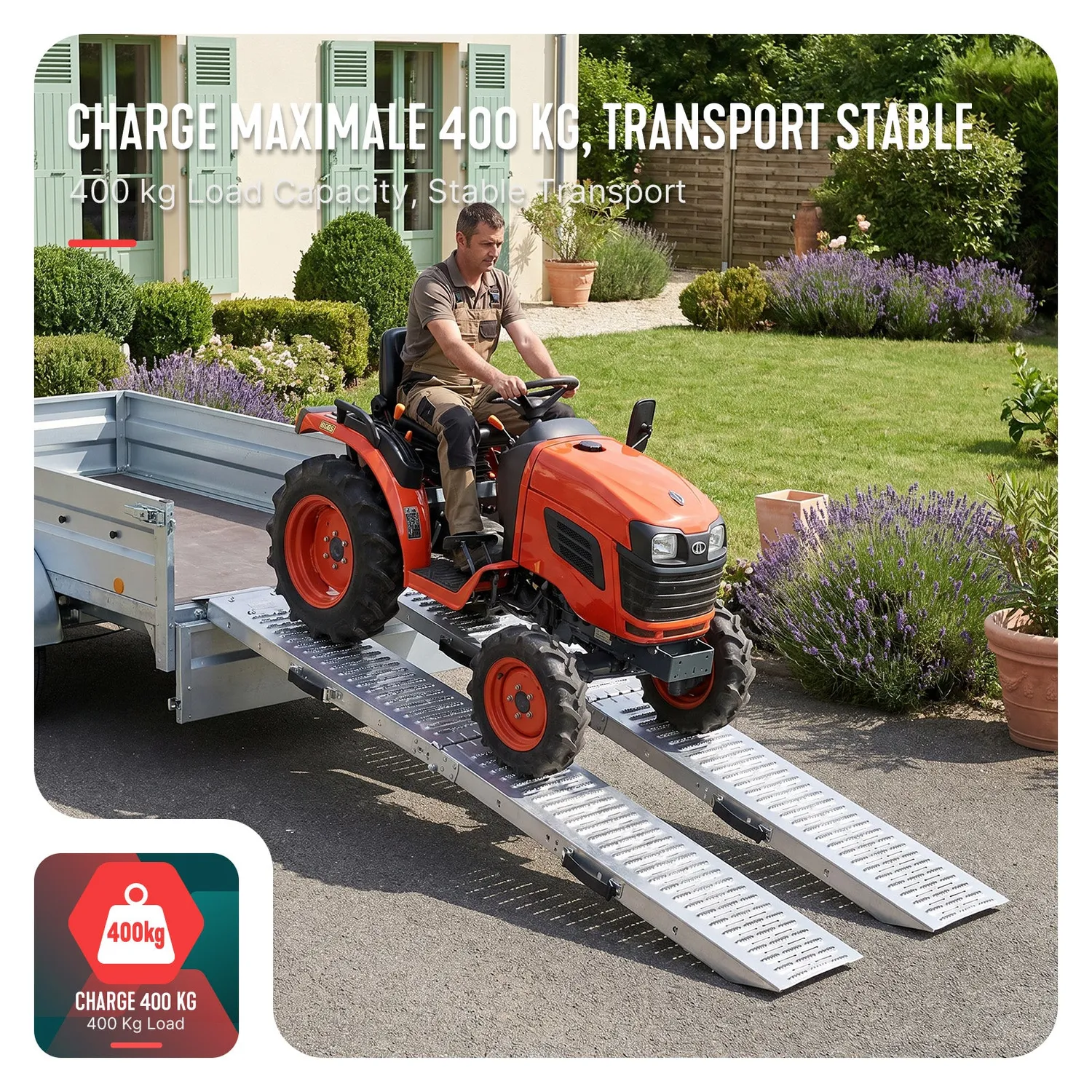 VOUNOT Rampe Carico Pieghevoli 186cm Acciaio 2 Pezzi