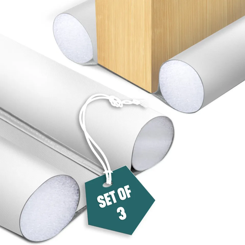 VOUNOT Paraspifferi Sottoporta 96 cm Bianco Set 3 Pezzi
