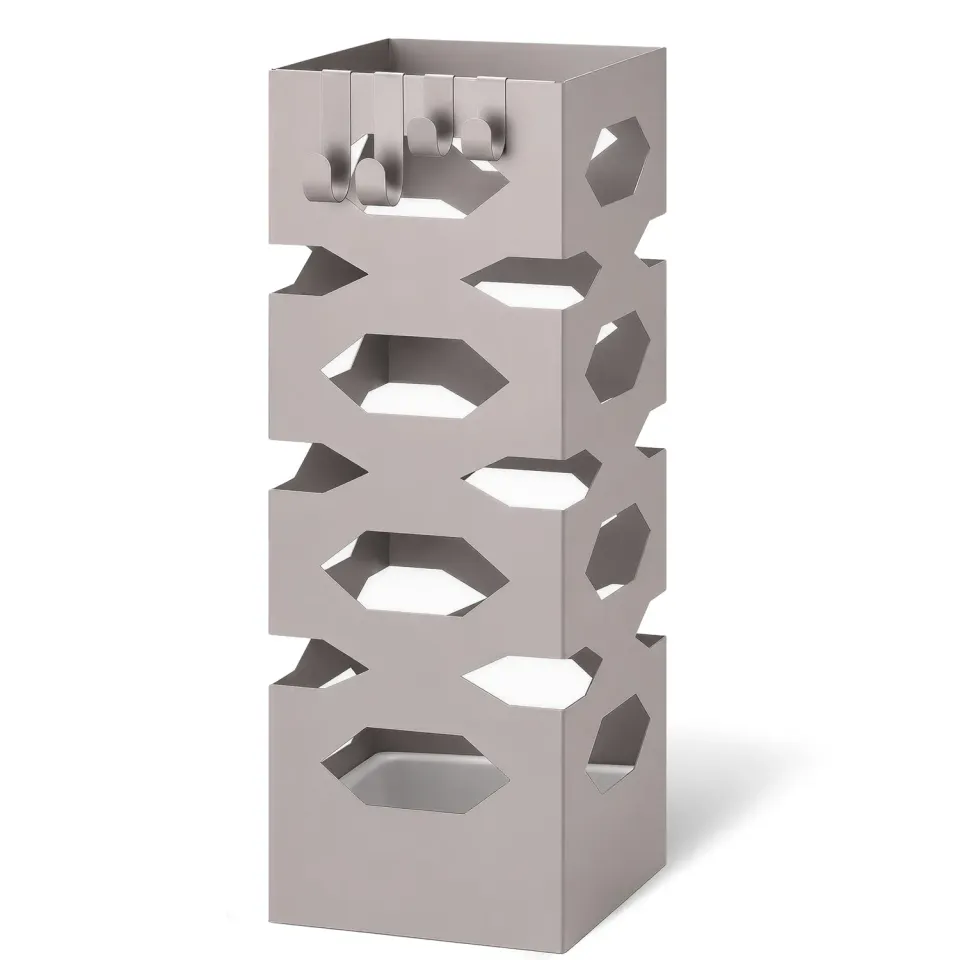 VOUNOT Portaombrelli metallo beige 15,5x43,5 cm