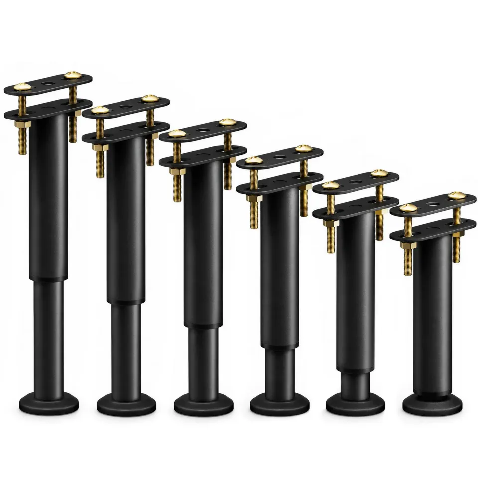 Vounot piedini letto regolabili 18-32 cm neri set 6 pezzi