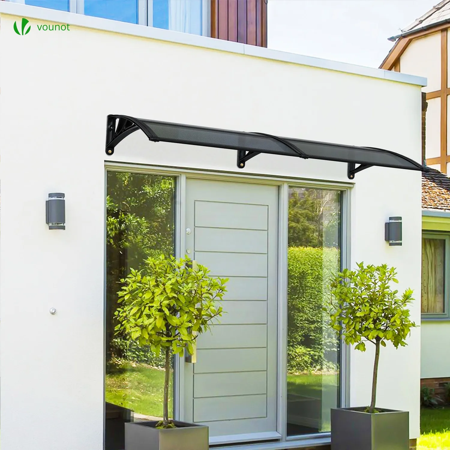 Vounot Pensilina Porta Policarbonato Antracite 200x80 cm