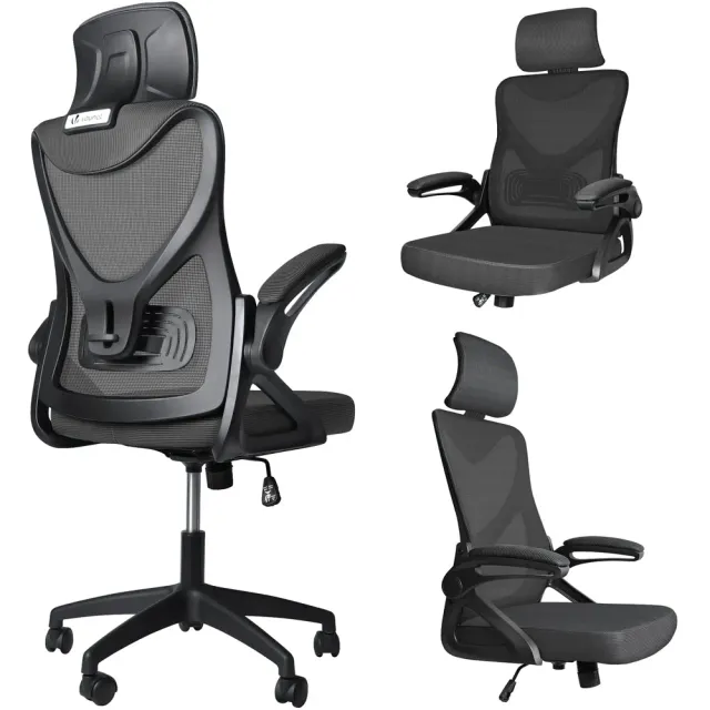 VOUNOT Sedia Ufficio Ergonomica Nera Poggiatesta Rete