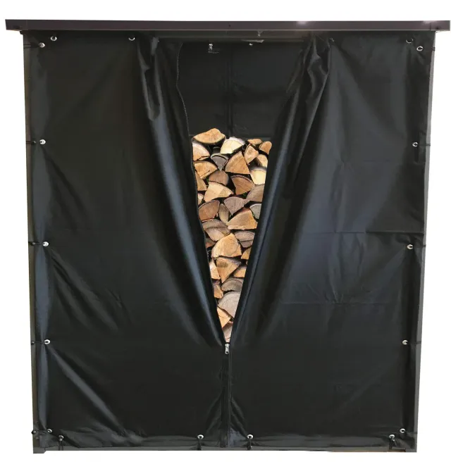 Quick Star XXL 185x70x185 Telo Protezione Legnaia PVC Nero