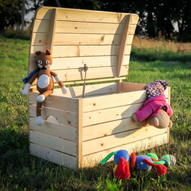 Timbela M034-1 baule giocattoli bambini legno certificato